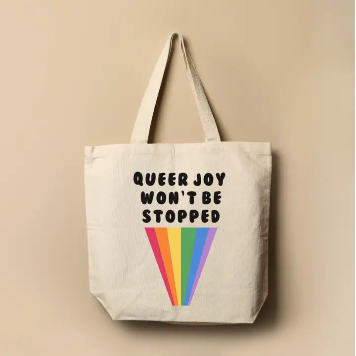 Queer Joy Won't Be Stopped Lgbtq+ Pride Tote Bag