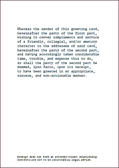 Legal Greetings