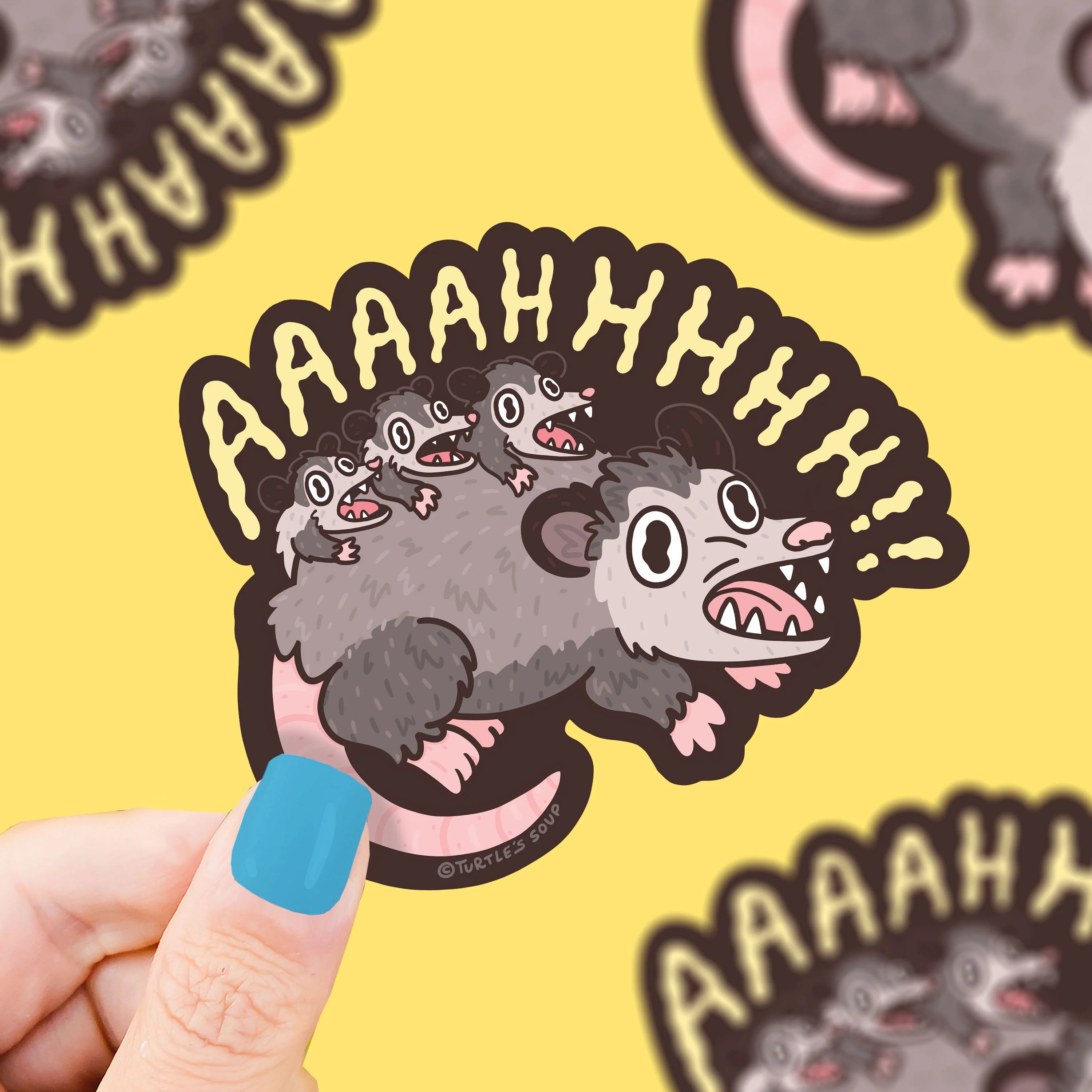 Screaming Opossum Sticker
