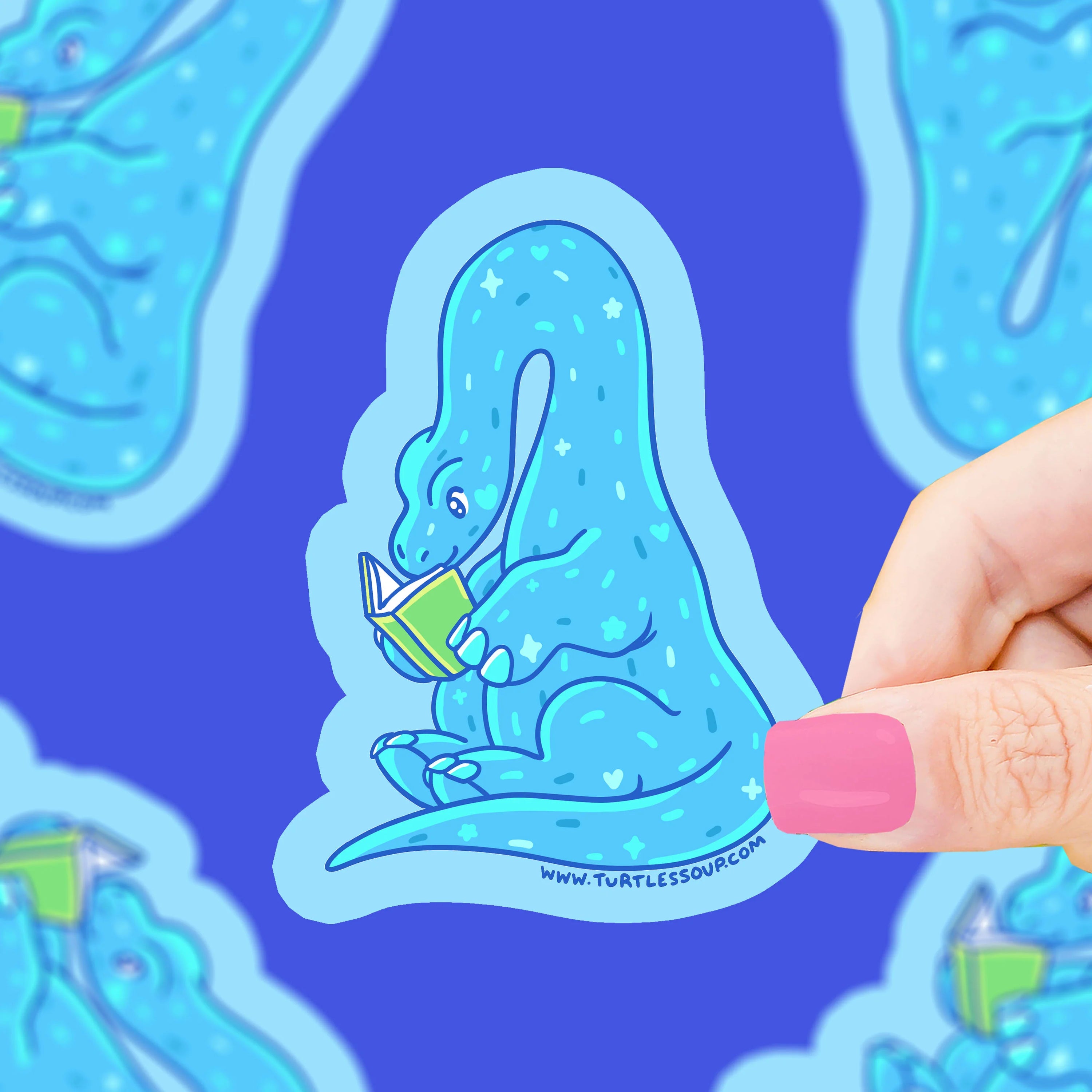 Reading Brontosaurus Sticker