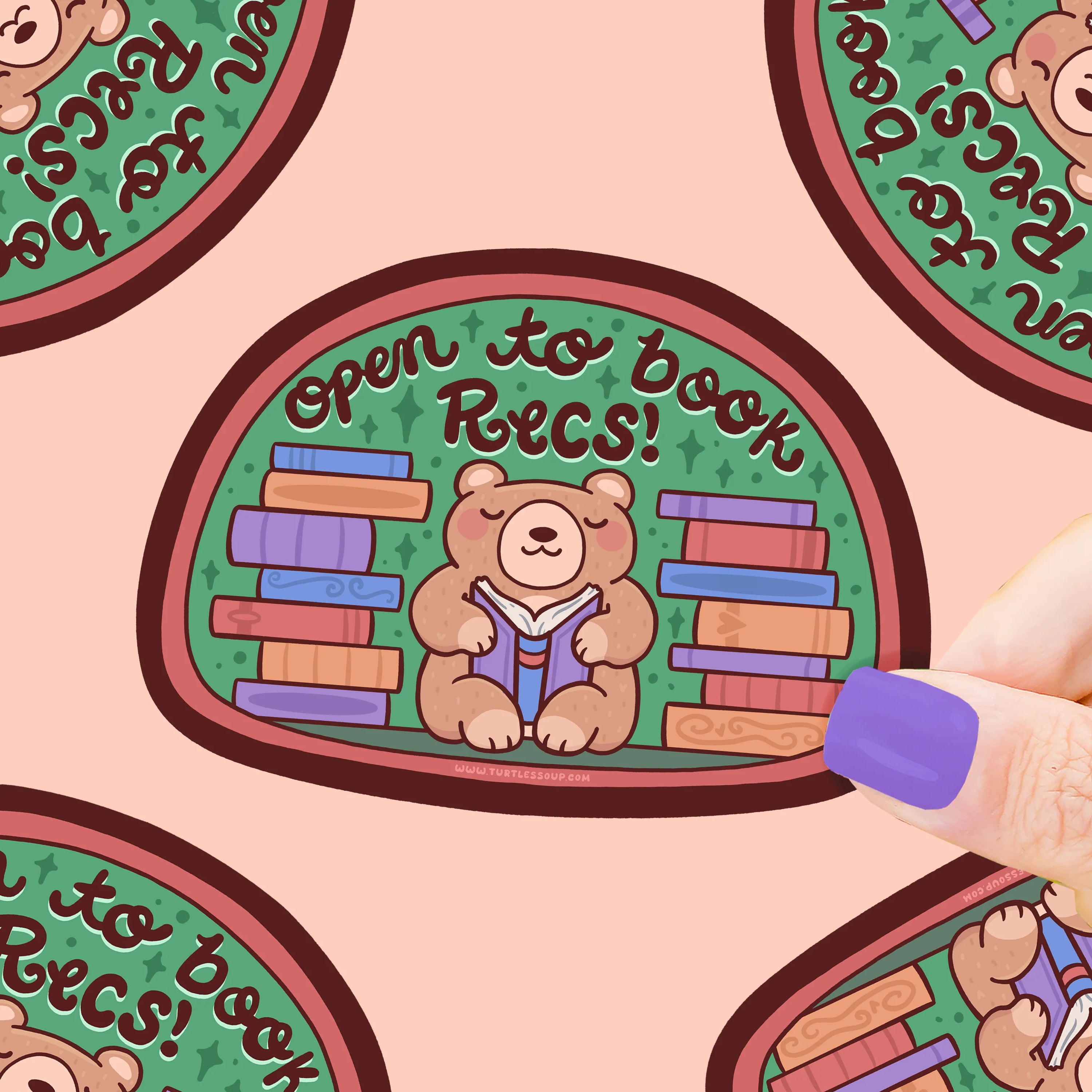 Open To Book Recs Sticker