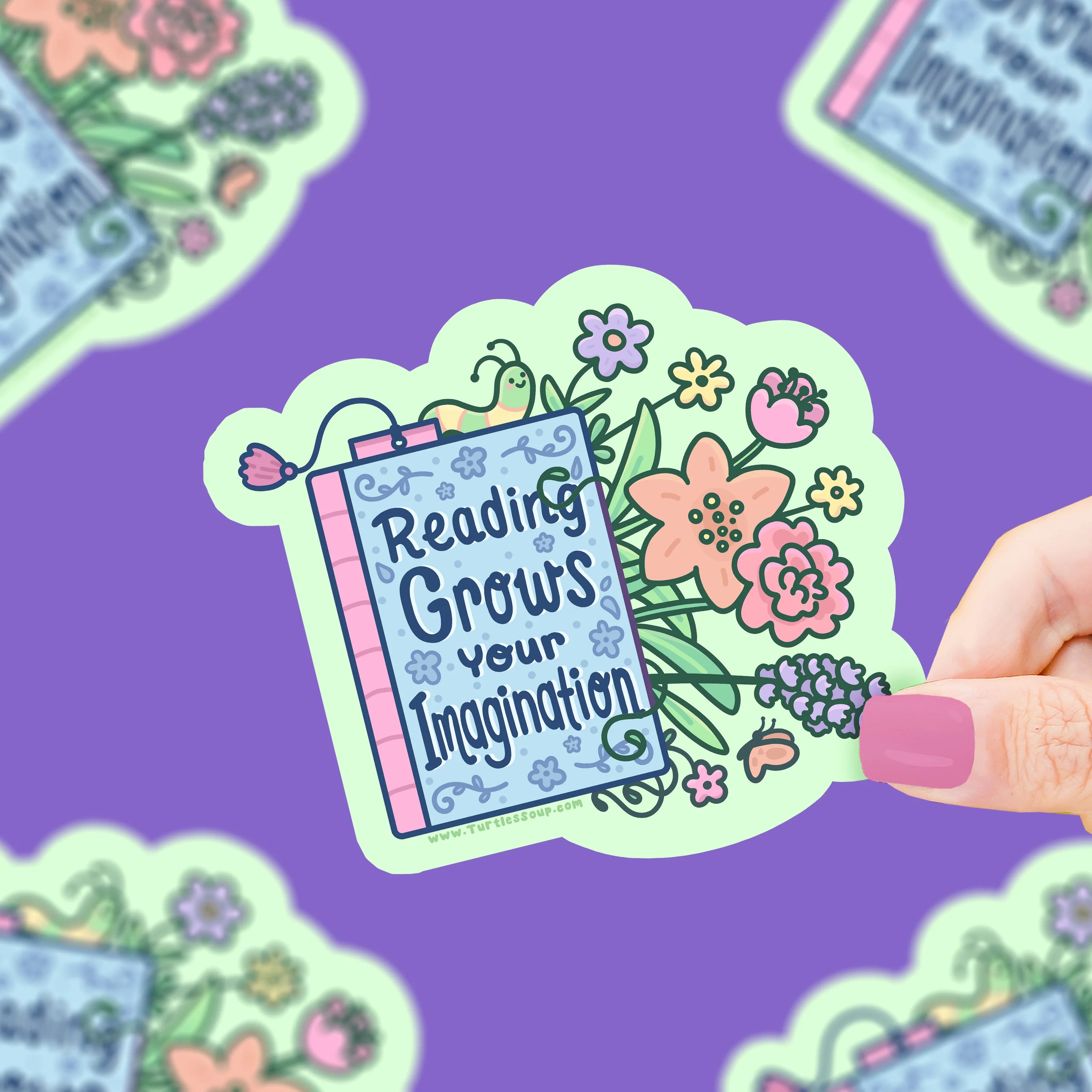 Reading Grows Your Imagination Bookish Vinyl Sticker