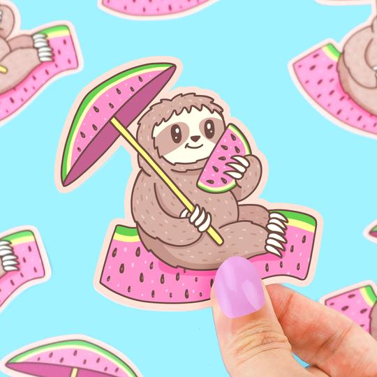 Sloth Beach Buddy Sticker