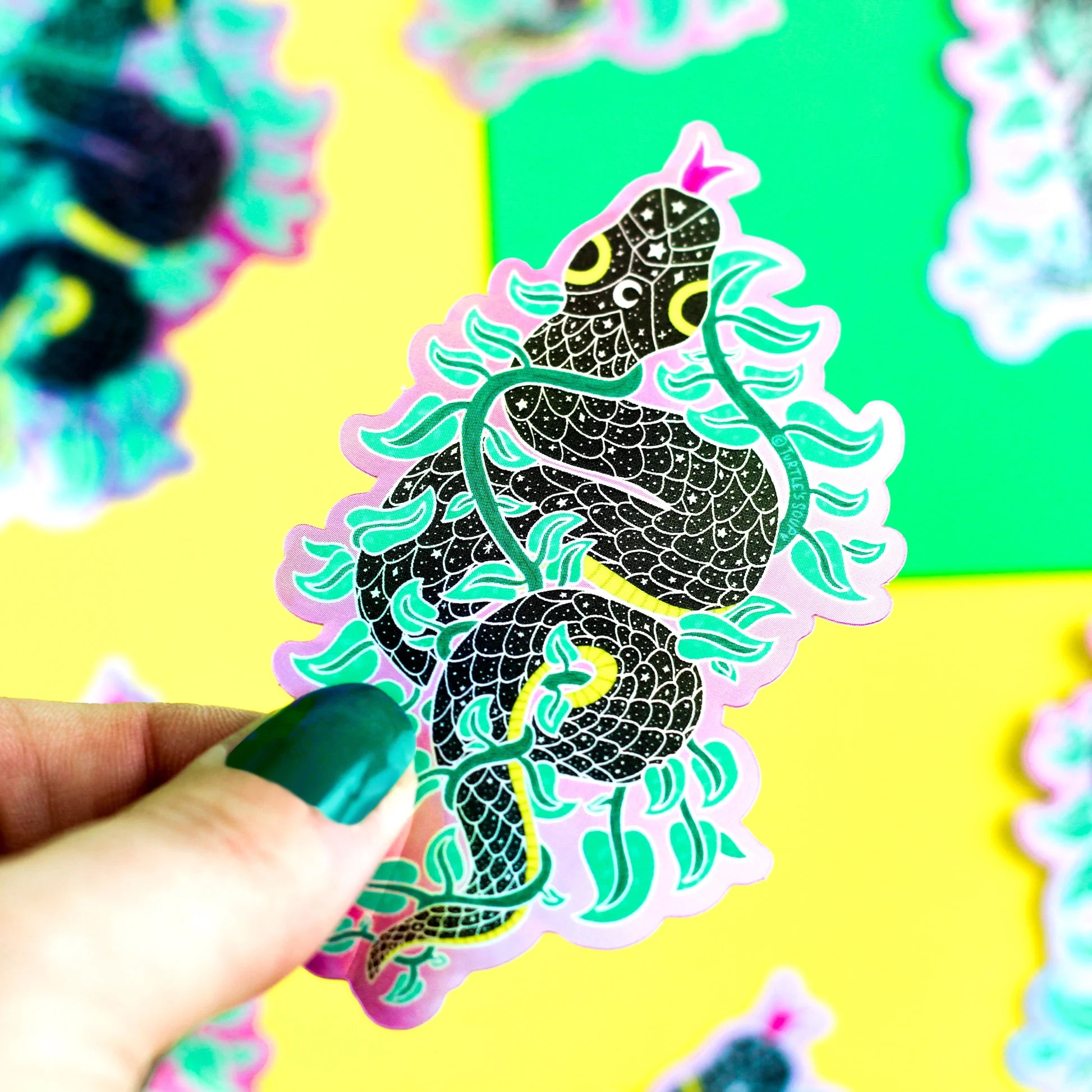 Starry Snake Vines Holographic Vinyl Sticker