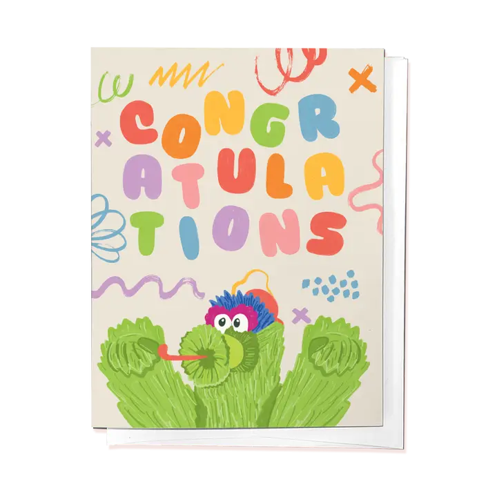 Congratulations Philly Phanatic Baseball Greeting Card