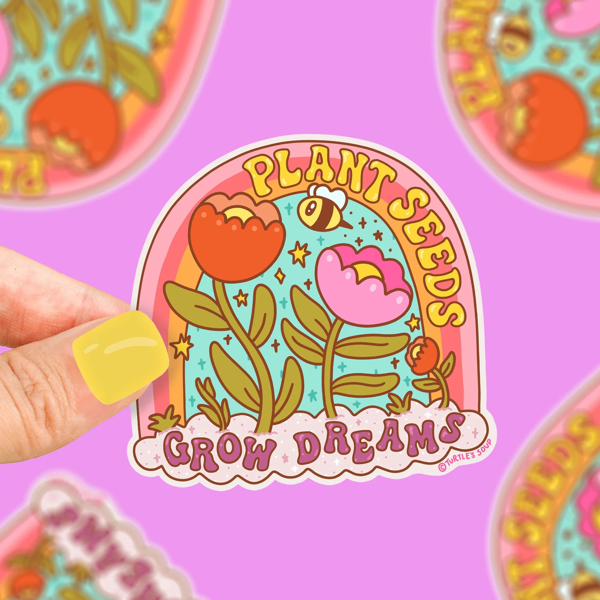 Plant Seeds Grow Dreams Vinyl Sticker